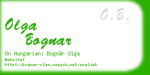 olga bognar business card